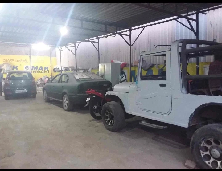 Vehicles in the workshop